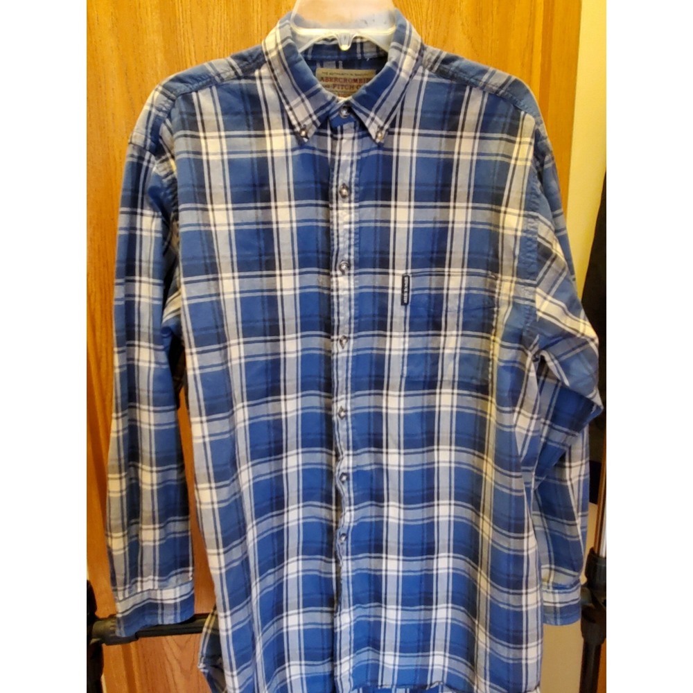 Vintage Abercrombie & Fitch Muscle Button Down Shirt Men's Size L Large Long Sle